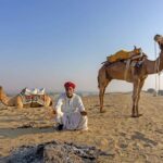 Camel desert man